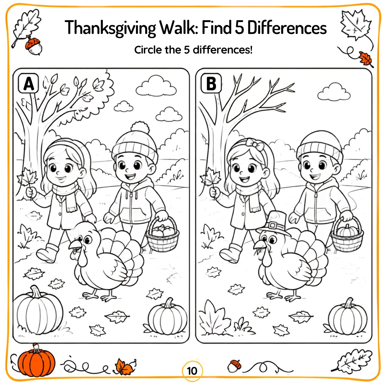 Free printable Thanksgiving activity page 31 — print and color