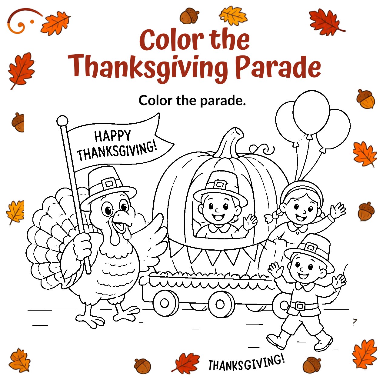 Free printable Thanksgiving activity page 13 — print and color