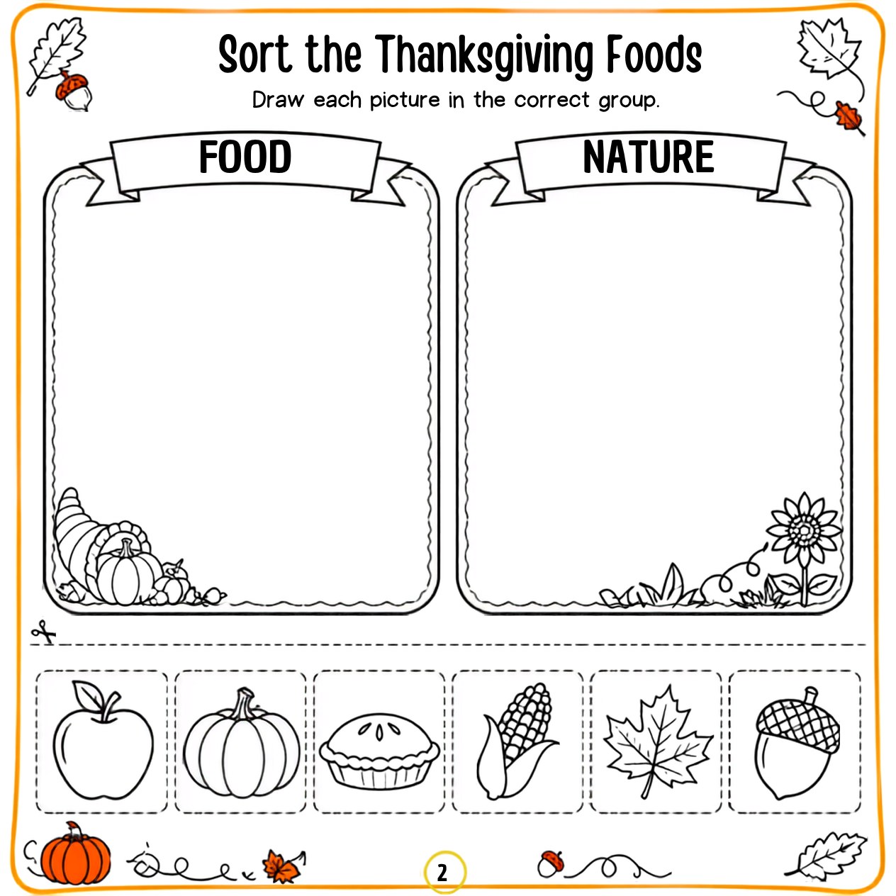 Free printable Thanksgiving activity page 44 — print and color