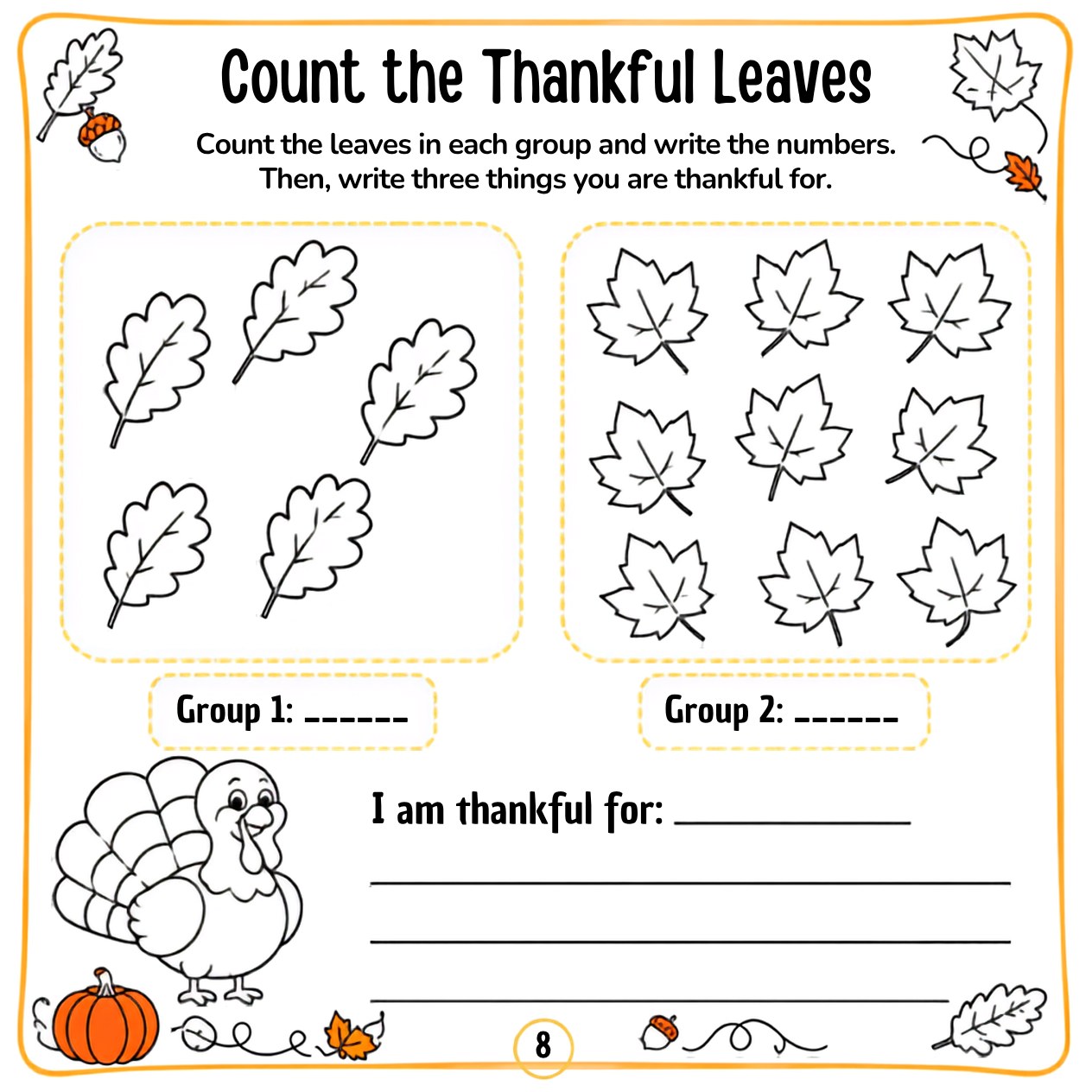 Free printable Thanksgiving activity page 23 — print and color