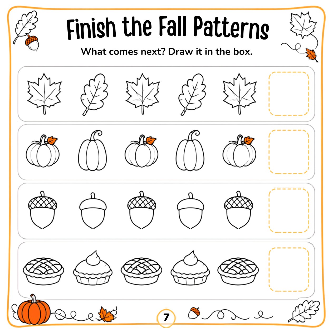 Free printable Thanksgiving activity page 9 — print and color