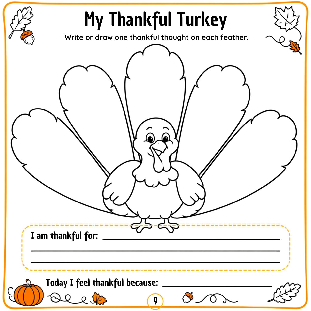Free printable Thanksgiving activity page 28 — print and color