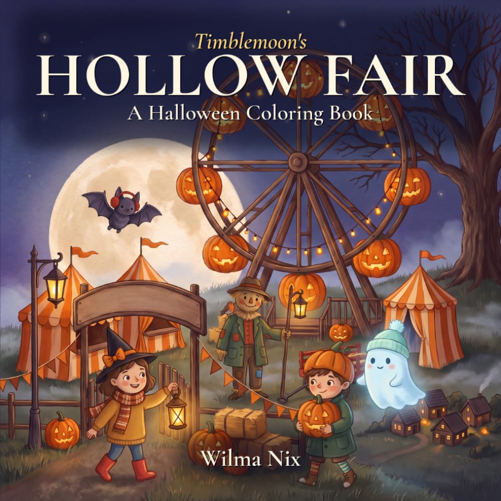Cover of Color Timblemoon: The Hollow Fair — Spooky Halloween Coloring Book