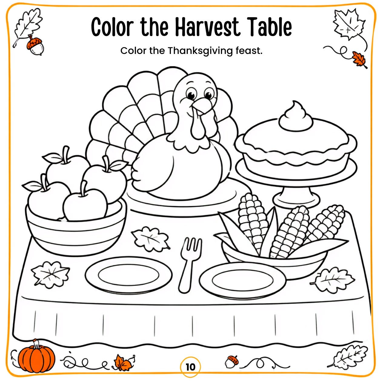 Free printable Thanksgiving activity page 33 — print and color