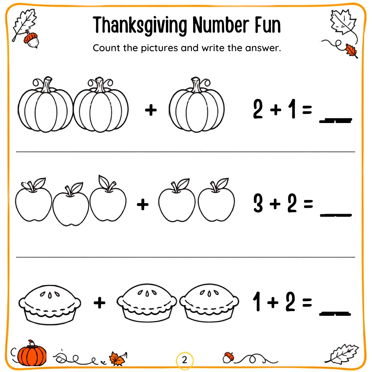 Free printable Thanksgiving activity page 45 — print and color