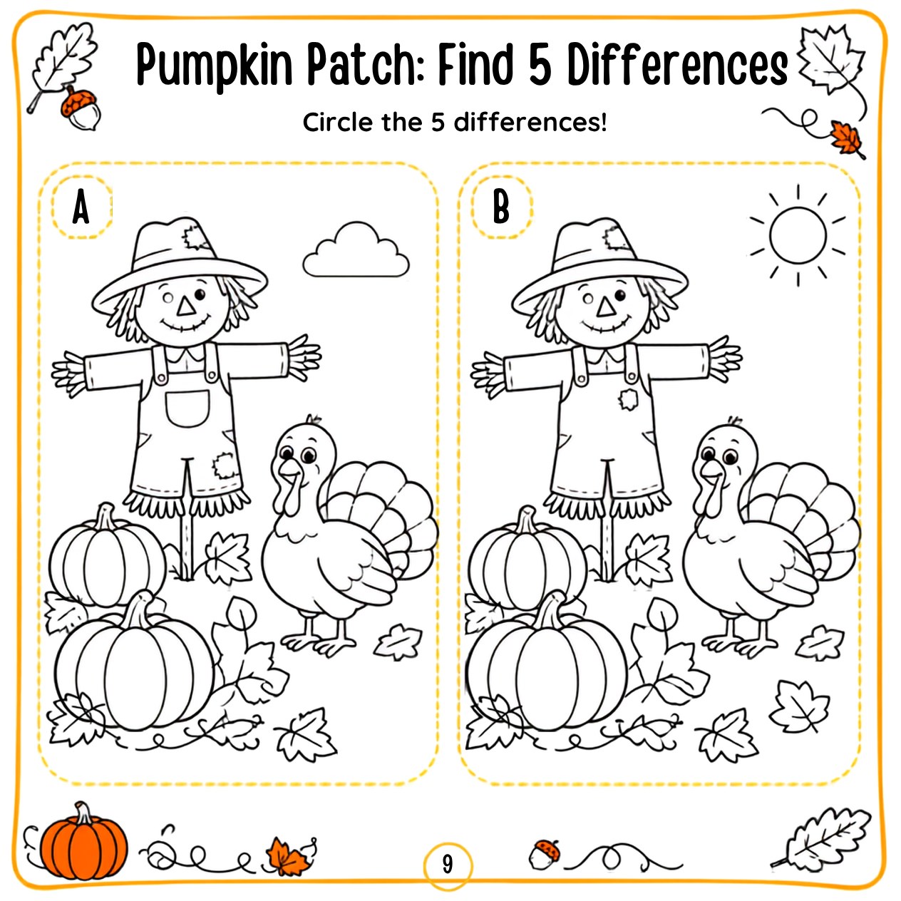 Free printable Thanksgiving activity page 26 — print and color