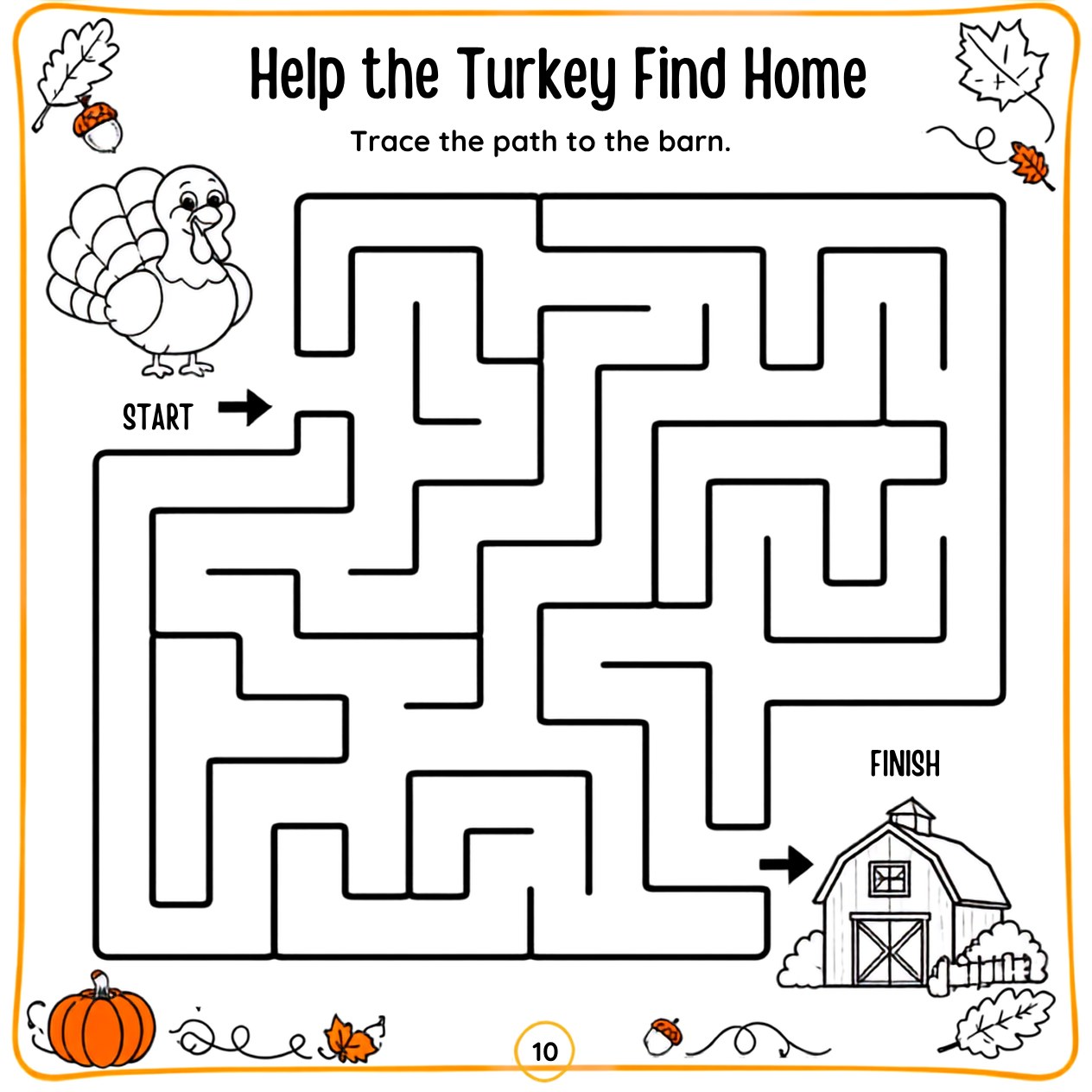 Free printable Thanksgiving activity page 30 — print and color