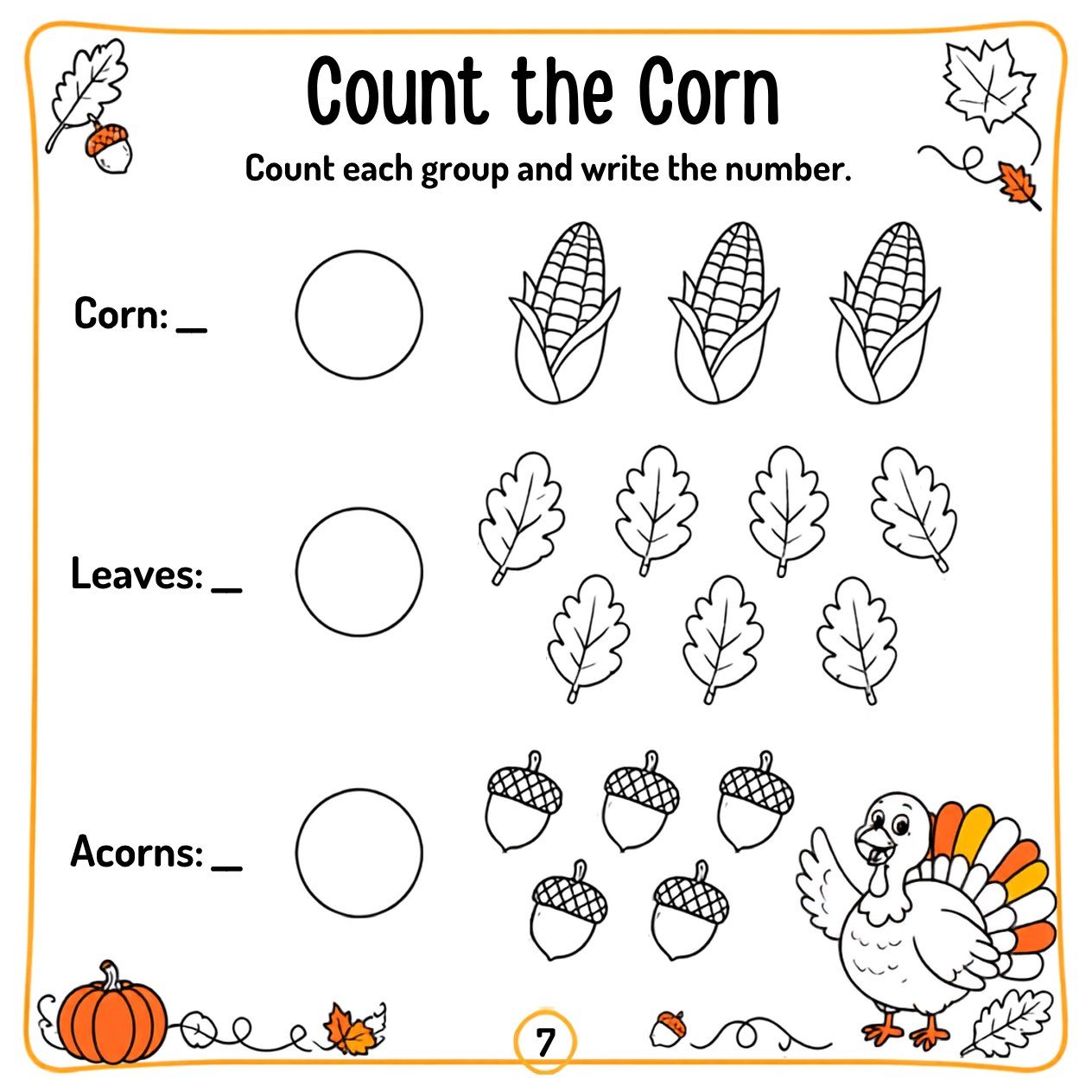 Free printable Thanksgiving activity page 10 — print and color
