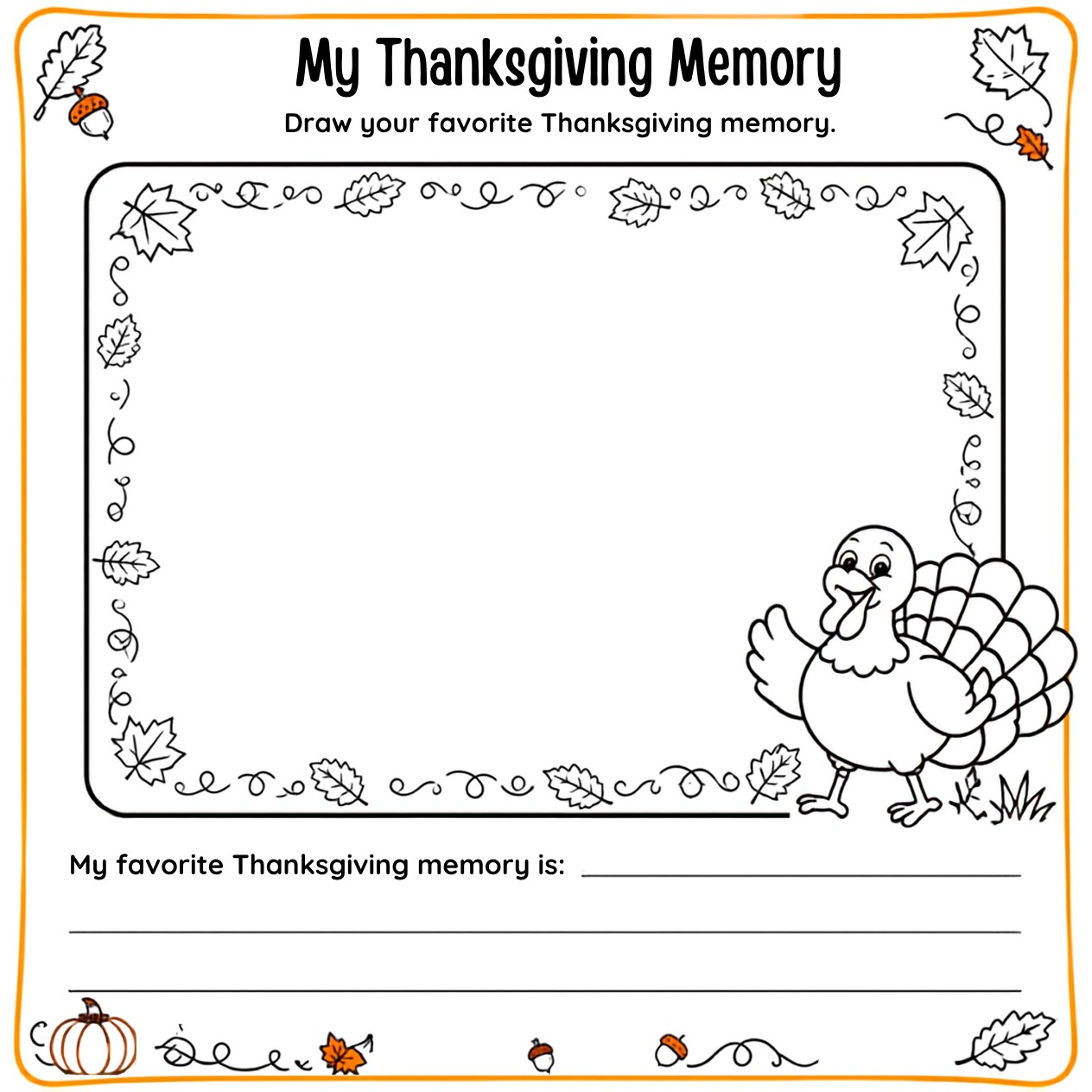 Free printable Thanksgiving activity page 47 — print and color
