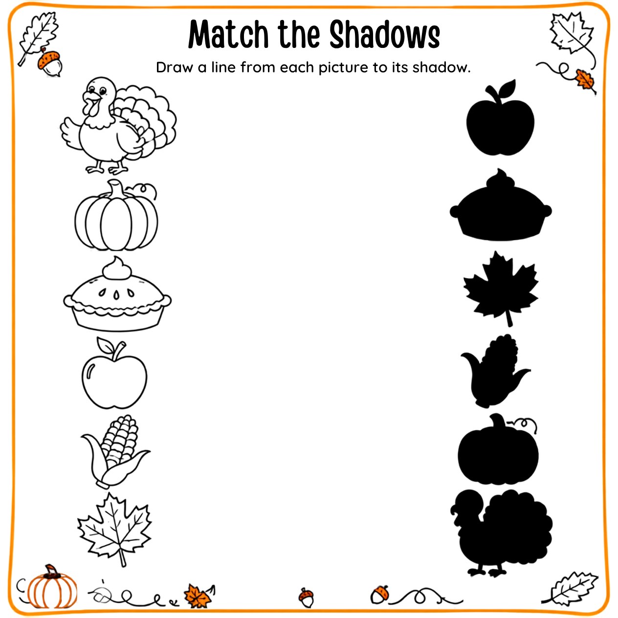 Free printable Thanksgiving activity page 50 — print and color