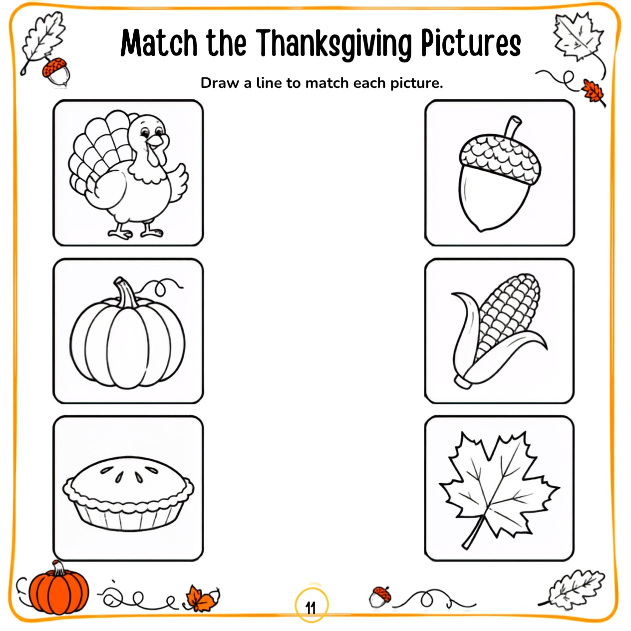 Free printable Thanksgiving activity page 38 — print and color