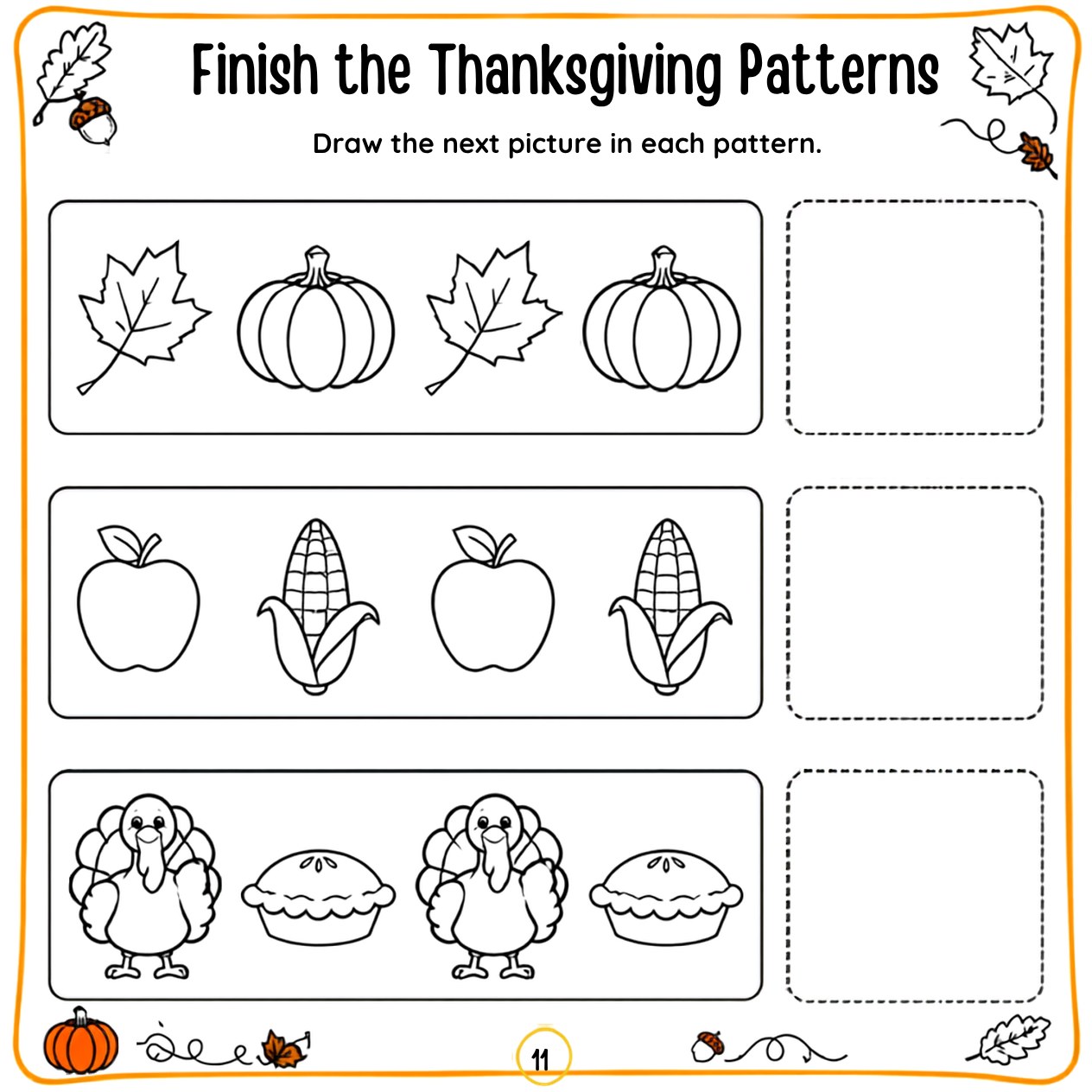 Free printable Thanksgiving activity page 39 — print and color