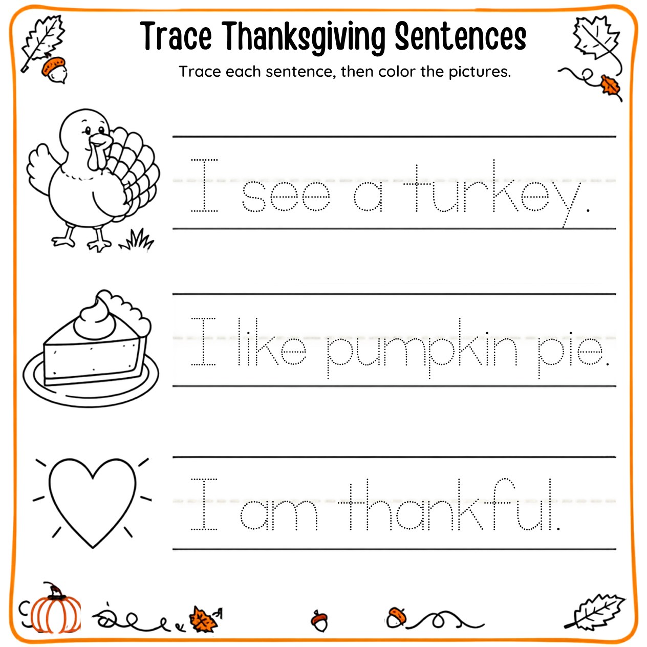 Free printable Thanksgiving activity page 56 — print and color