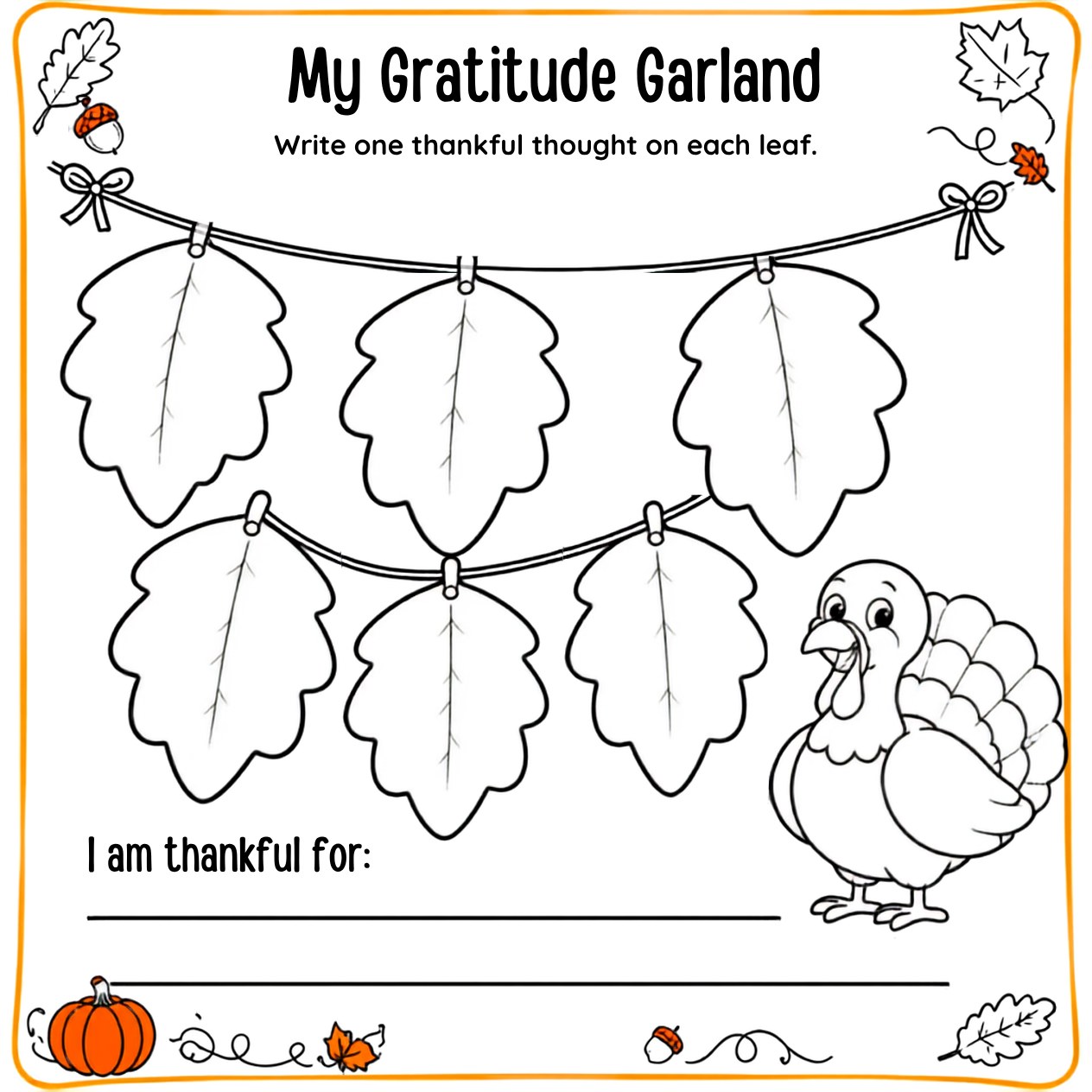 Free printable Thanksgiving activity page 34 — print and color