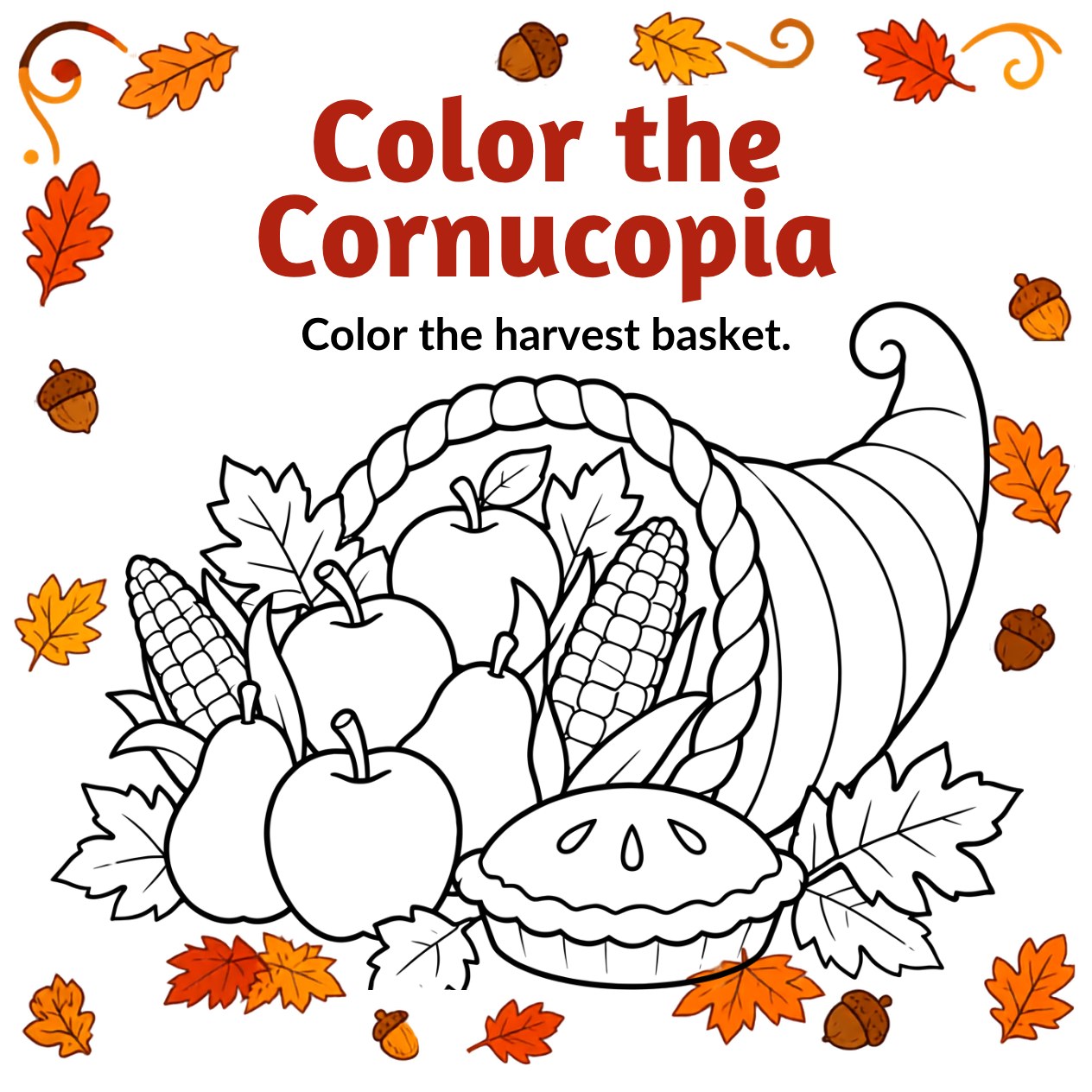 Free printable Thanksgiving activity page 12 — print and color