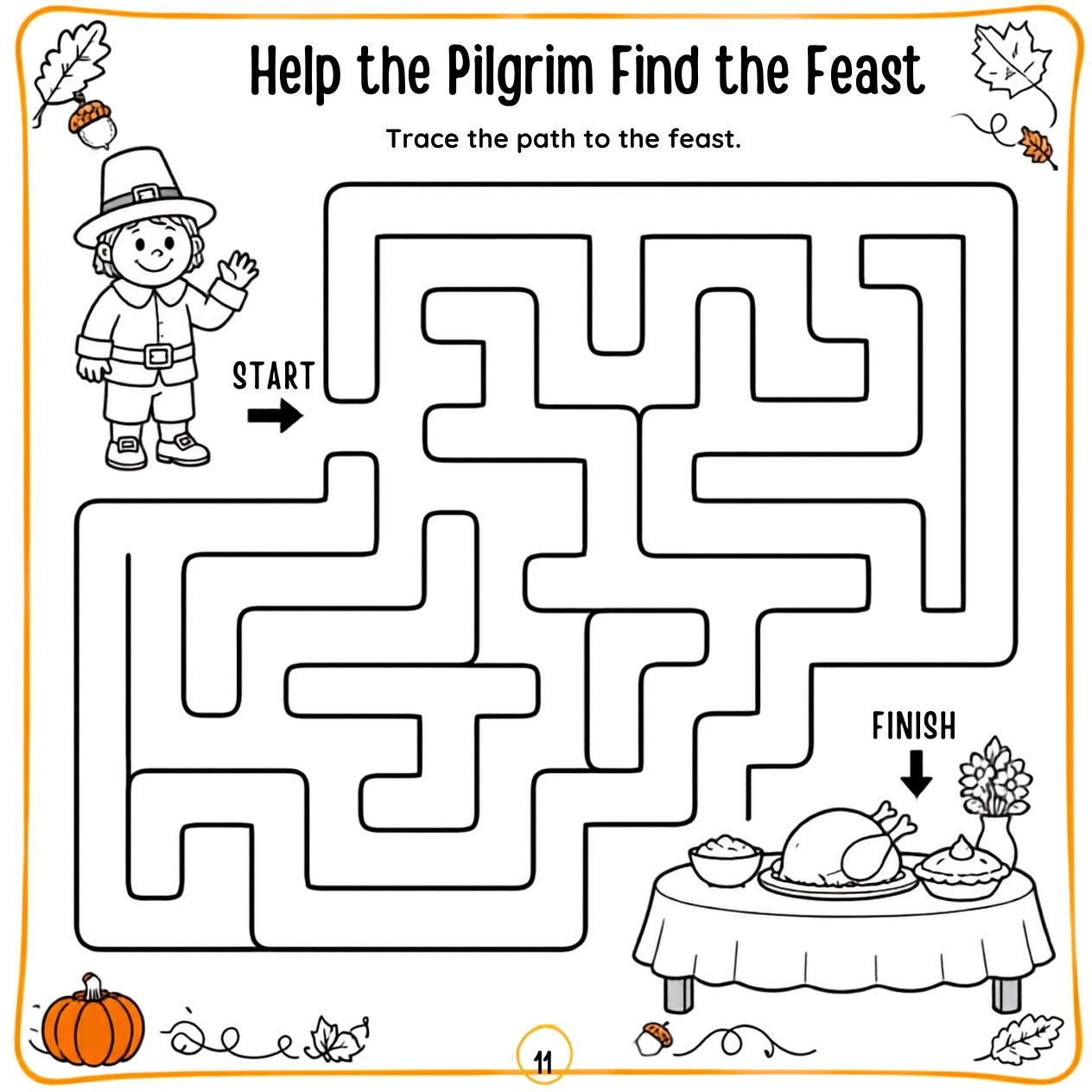 Free printable Thanksgiving activity page 37 — print and color