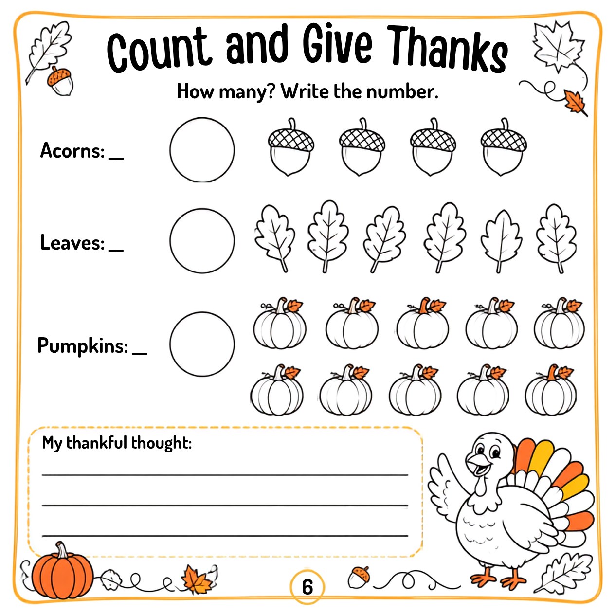 Free printable Thanksgiving activity page 5 — print and color