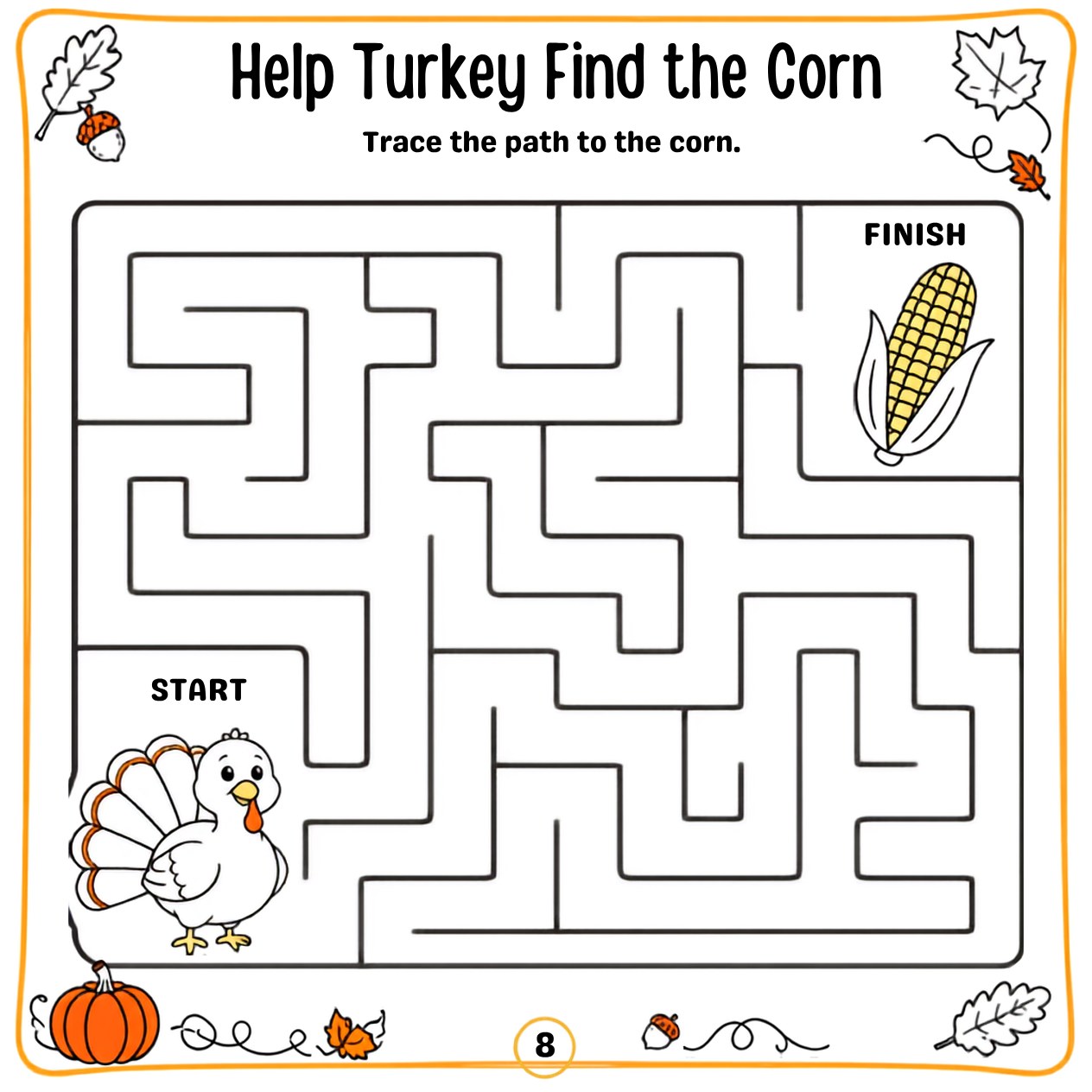 Free printable Thanksgiving activity page 20 — print and color