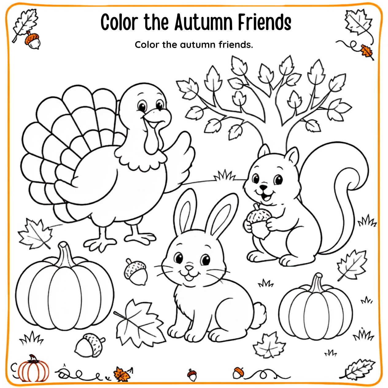 Free printable Thanksgiving activity page 48 — print and color