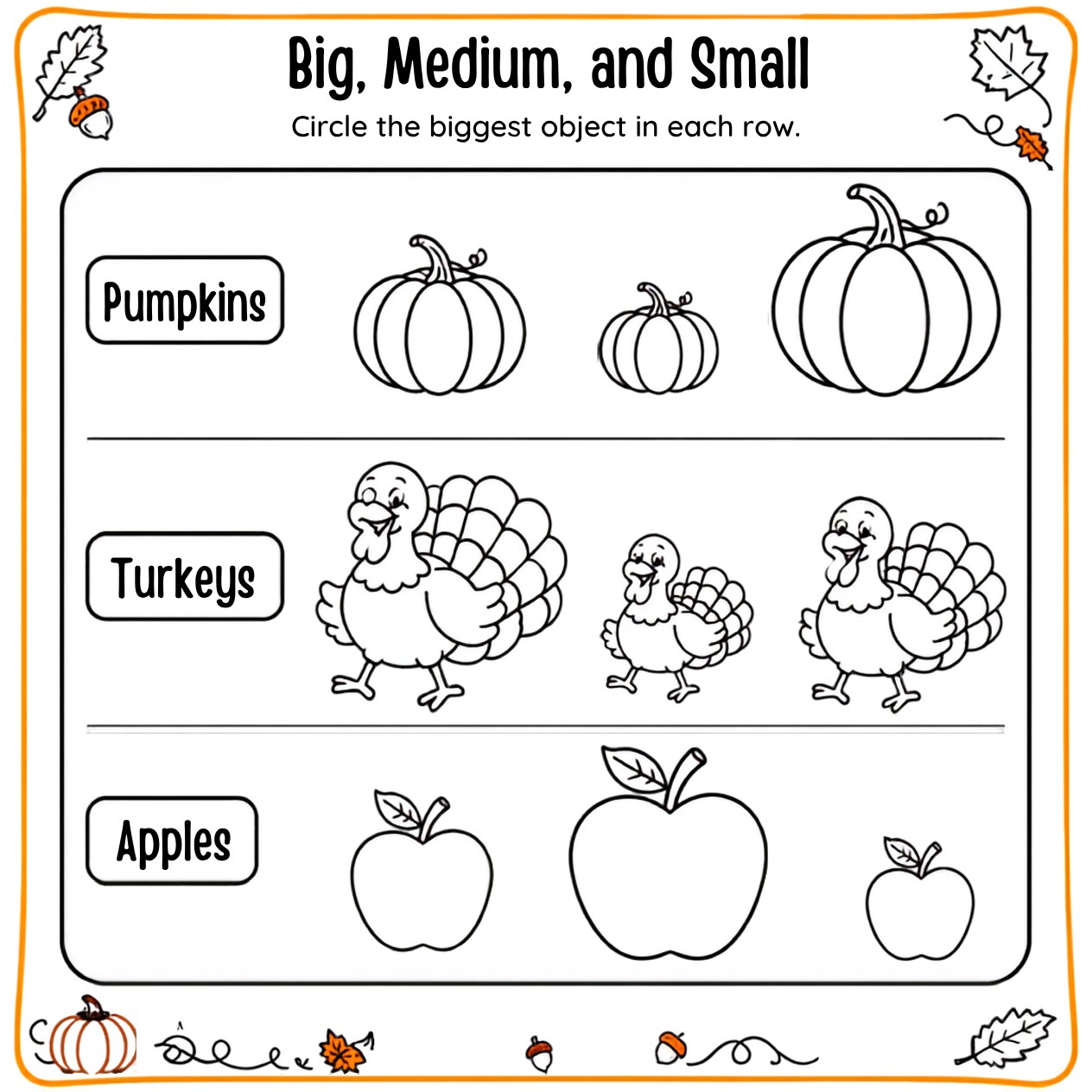 Free printable Thanksgiving activity page 51 — print and color