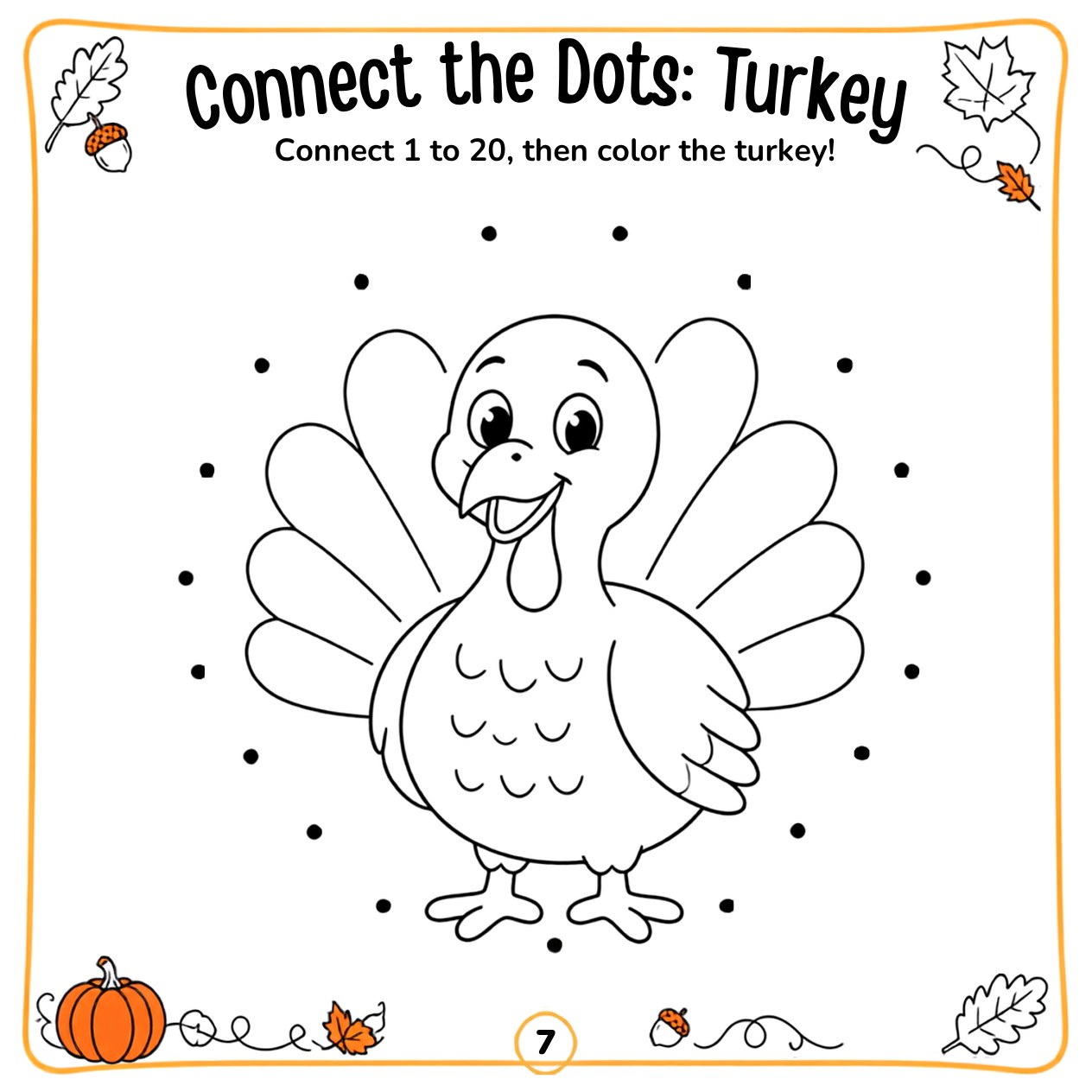 Free printable Thanksgiving activity page 6 — print and color
