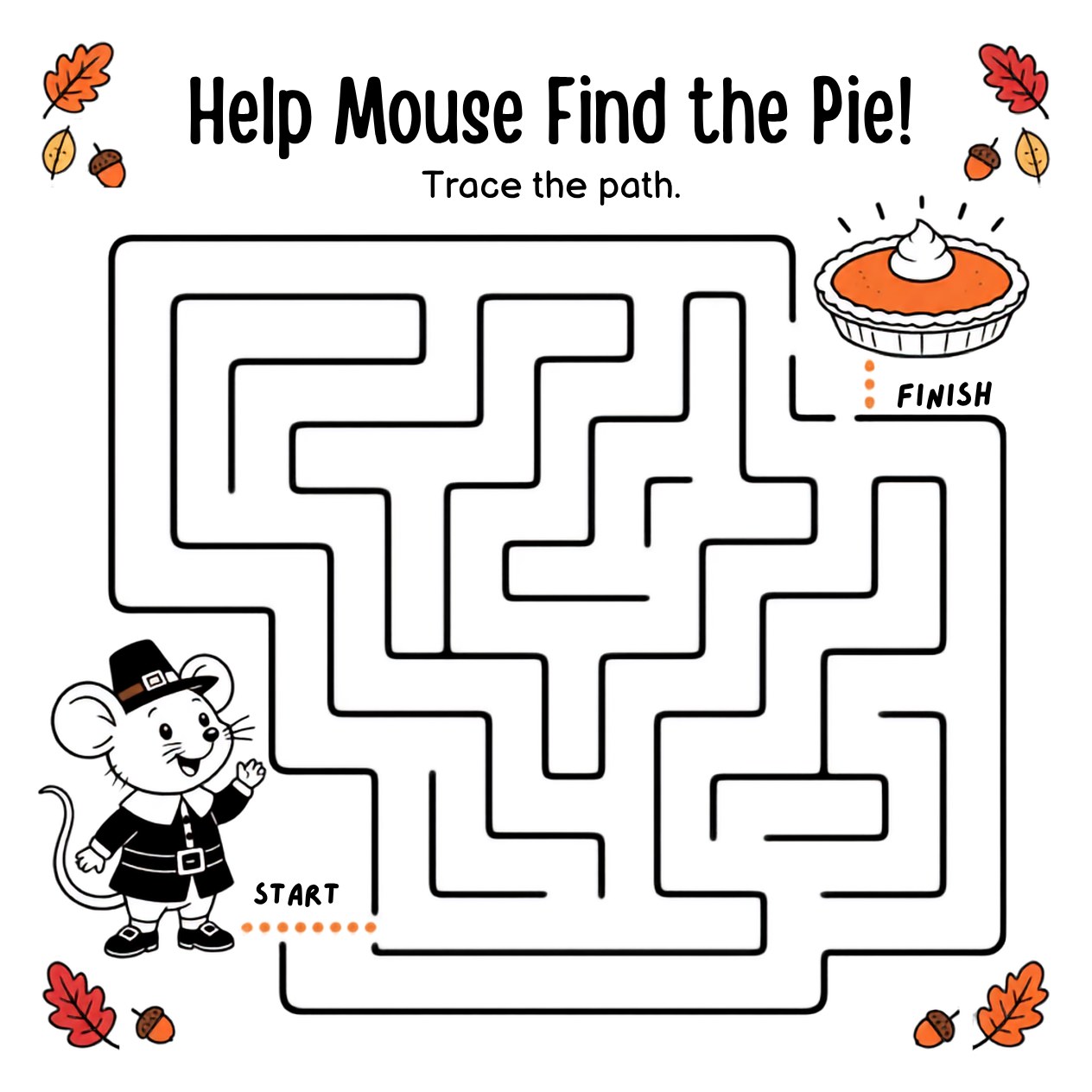 Free printable Thanksgiving activity page 3 — print and color