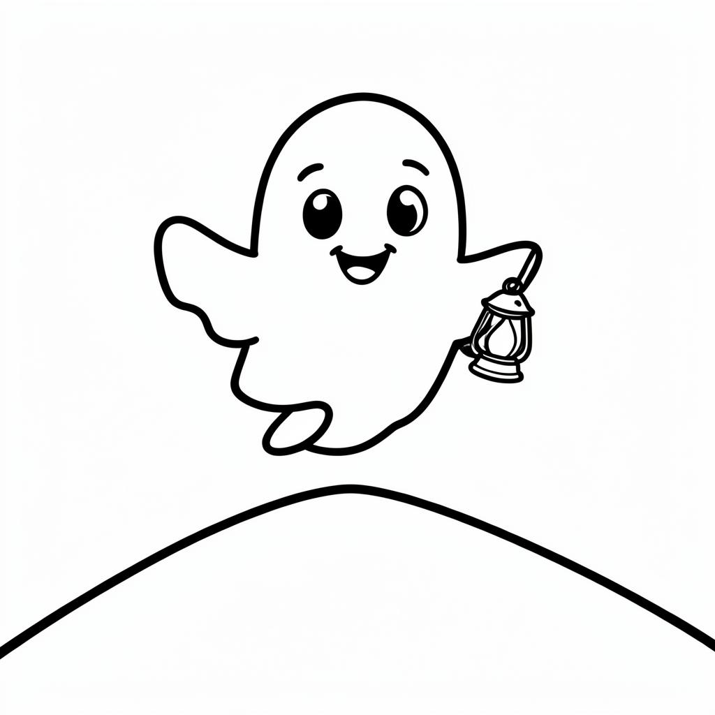 Printable coloring page of Puff, The friendly ghost of Timblemoon