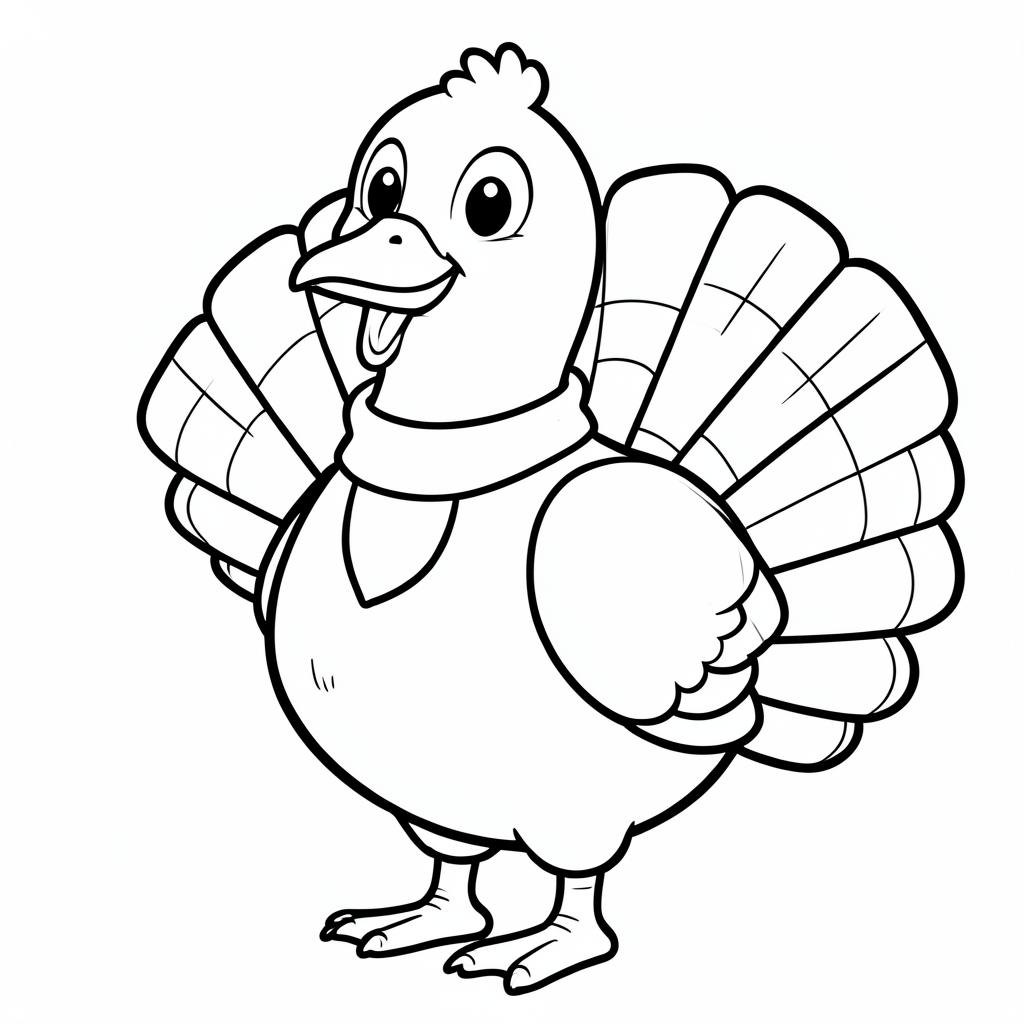 Printable coloring page of Wattle, The proudest turkey on the hill of Timblemoon